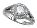 Zoe R 925 Sterling Silver Micro Pave Hand Set Cubic Zirconia (CZ) Engagement Ring