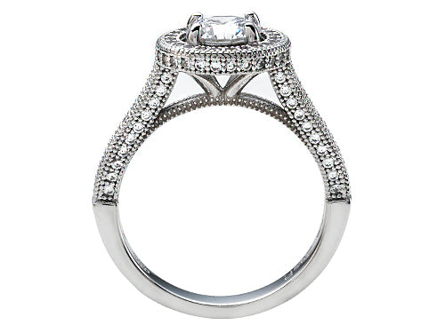 Zoe R 925 Sterling Silver Micro Pave Hand Set Cubic Zirconia (CZ) Round Engagement Ring