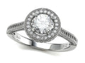 Zoe R 925 Sterling Silver Micro Pave Hand Set Cubic Zirconia (CZ) Round Engagement Ring