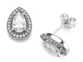 Zoe R 925 Sterling Silver Micro Pave Hand Set Cubic Zirconia (CZ) Pear Shape Earrings
