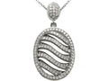 Zoe R 3D Sterling Silver Micro Pave Hand Set Cubic Zirconia (CZ) Pendant Necklace