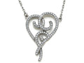 Zoe R Sterling Silver Micro Pave Hand Set Cubic Zirconia (CZ) Heart Pendant Necklace