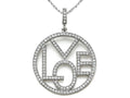 Zoe R Sterling Silver Micro Pave Hand Set Cubic Zirconia (CZ) Love Pendant Necklace