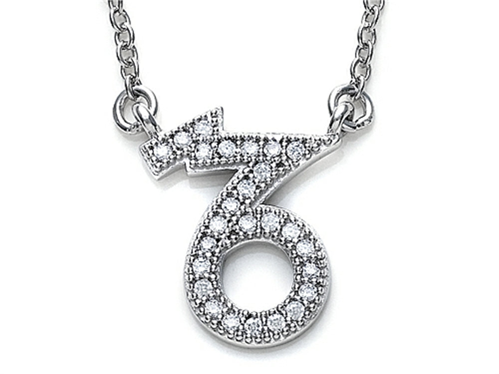 Zoe R Sterling Silver Micro Pave Hand Set CZ Capricorn Zodiac Pendant Necklace 18 Inch Adjustable C