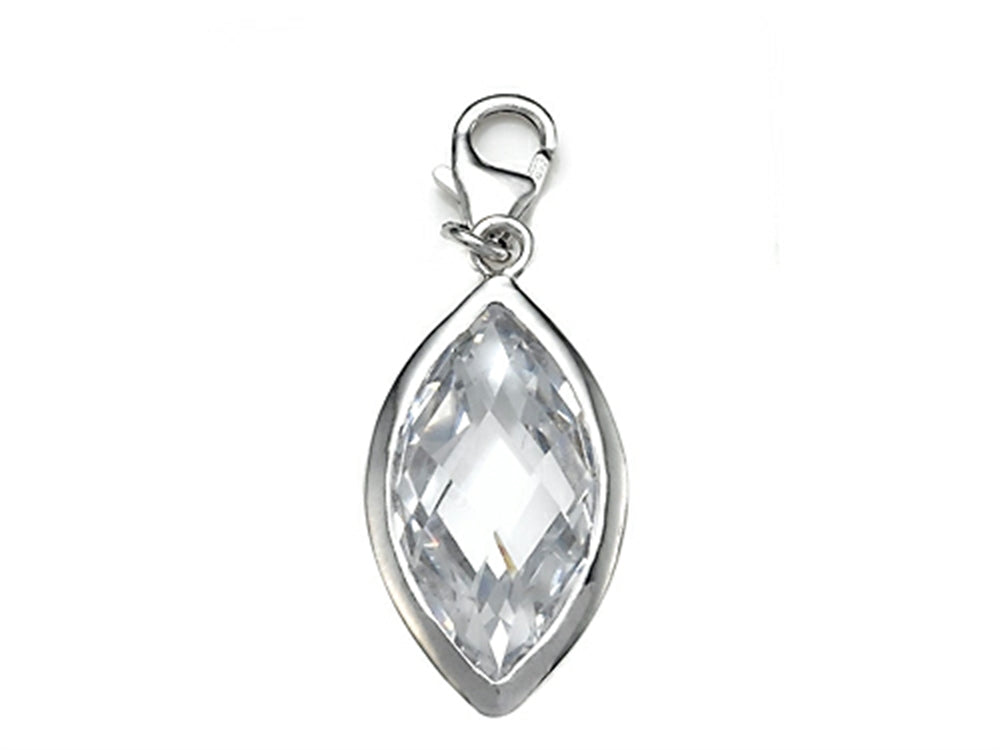 Finejewelers April Simulated Birth Month Marquise Shape Charm for Charm Braclelet or Smartphone using our Smartphone Plu