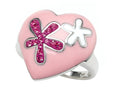 Finejewelers Pink Enamel Sterling Silver Ring with Pink CZ's