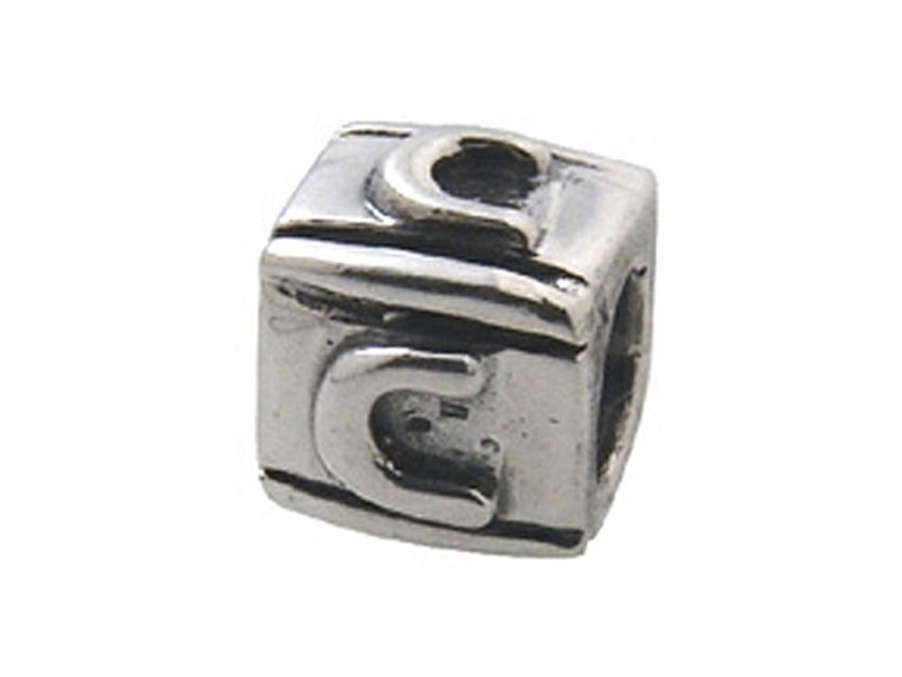 Zable Sterling Silver Block C-Letter Bead / Charm