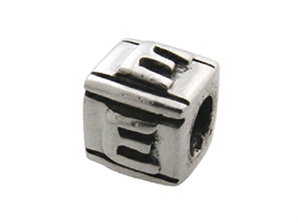 Zable Sterling Silver Block E-Letter Bead / Charm