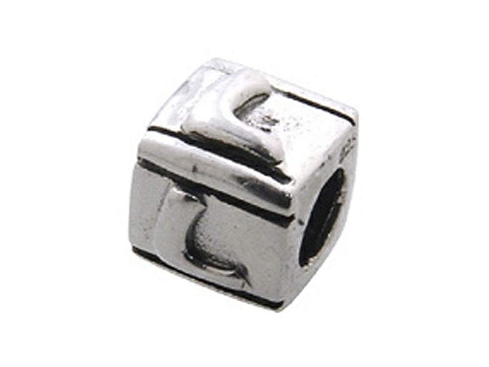 Zable Sterling Silver Block L-Letter Bead / Charm