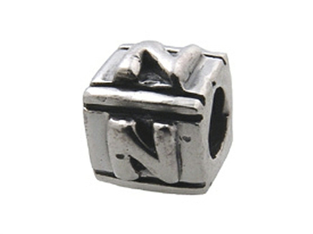 Zable Sterling Silver Block N-Letter Bead / Charm