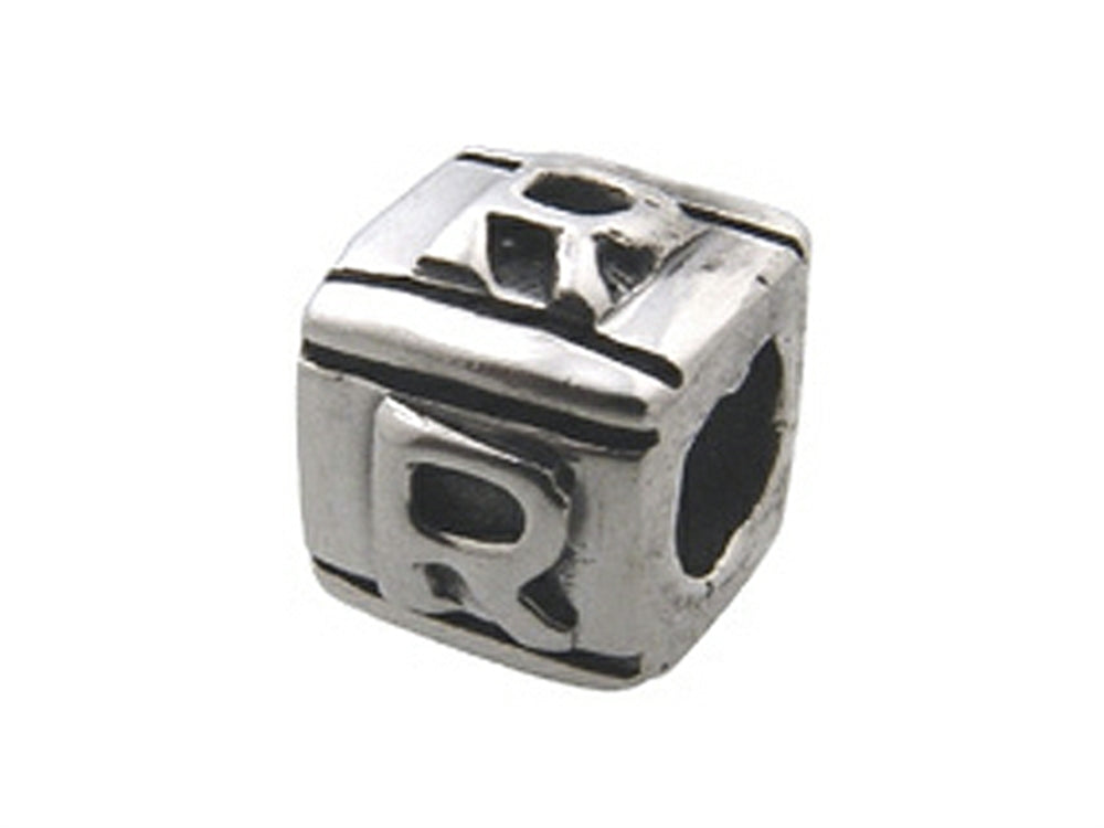 Zable Sterling Silver Block R-Letter Bead / Charm