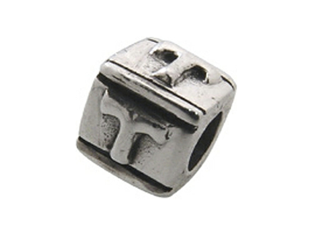 Zable Sterling Silver Block T-Letter Bead / Charm