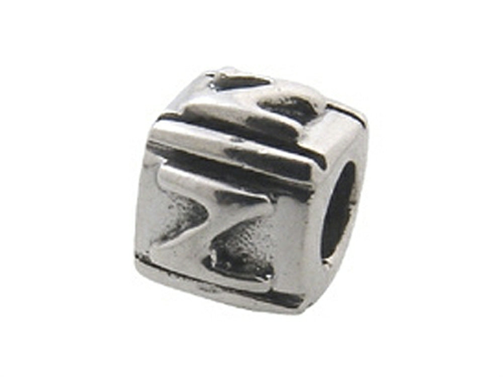 Zable Sterling Silver Block Z-Letter Bead / Charm