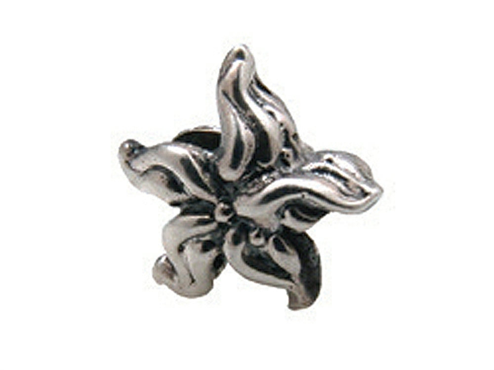 Zable Sterling Silver Flower-Wavy Leaves Bead / Charm