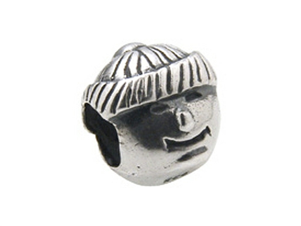 Zable Sterling Silver Boy Face Bead / Charm