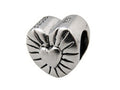 Zable Sterling Silver Heart with Sun Burst Bead / Charm