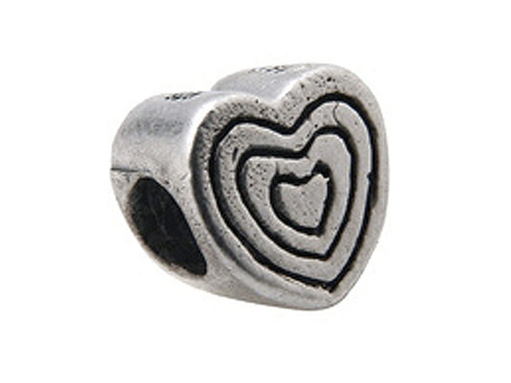 Zable Sterling Silver Heart with Engraveable Hearts Bead / Charm