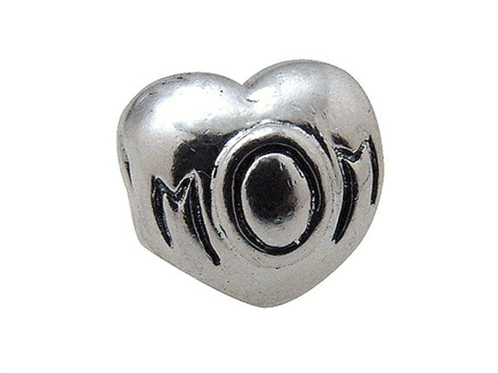 Zable Sterling Silver Mom Heart Bead / Charm
