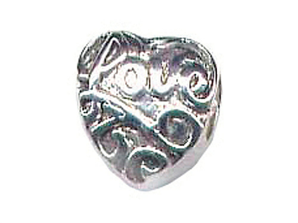 Zable Sterling Silver Love Heart Bead / Charm