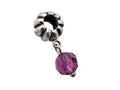 Zable Sterling Silver February Crystal Dangle Bead / Charm