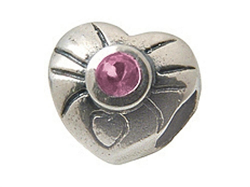 Zable Sterling Silver June Birth Month Heart Bead / Charm