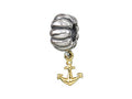 Zable Sterling Silver and Yellow Gold Anchor Dangle Bead / Charm
