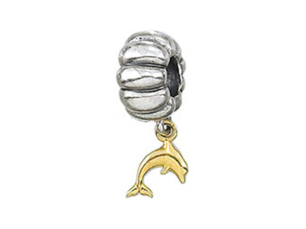 Zable™ 14k Dolphin Dangle Bead / Charm