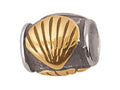 Zable Sterling Silver Gold Shell Barrel Compatible Bead / Charm