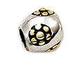 Zable Sterling Silver Gold Daisies Barrel Bead / Charm