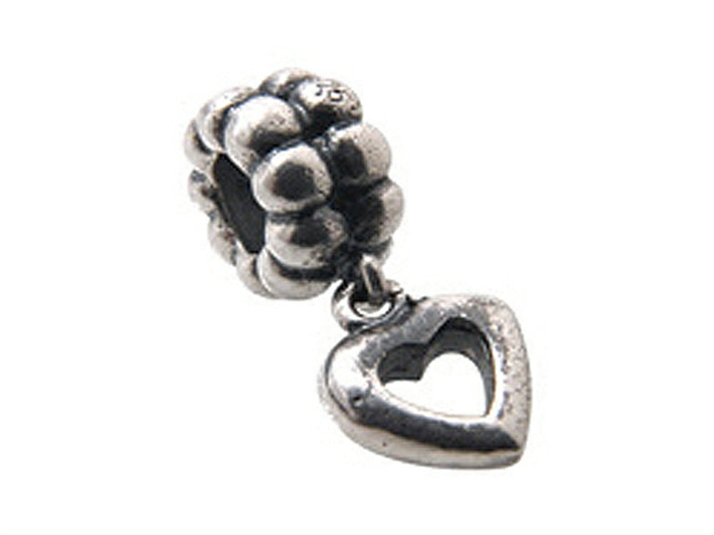 Zable Sterling Silver Dangle Heart Bead / Charm