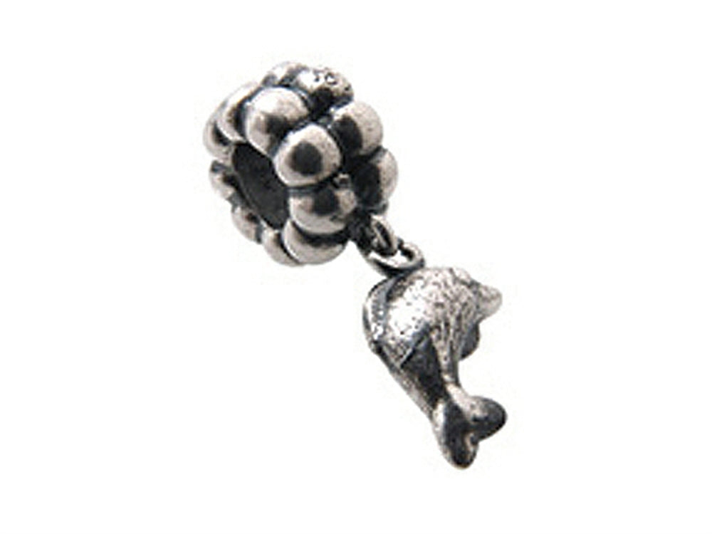 Zable Sterling Silver Dangle Dolphin Bead / Charm