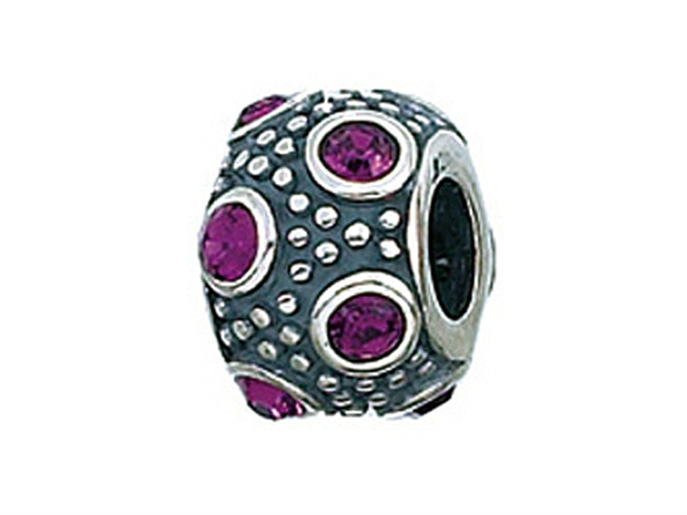 Zable Sterling Silver February Crystal Ball Bead / Charm