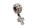 Zable Sterling Silver Dangle Cross with Cubic Bead / Charm