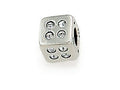 Zable Sterling Silver Cube with White Stones Bead / Charm