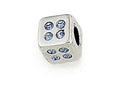 Zable Sterling Silver Cube with Blue Stones Bead / Charm