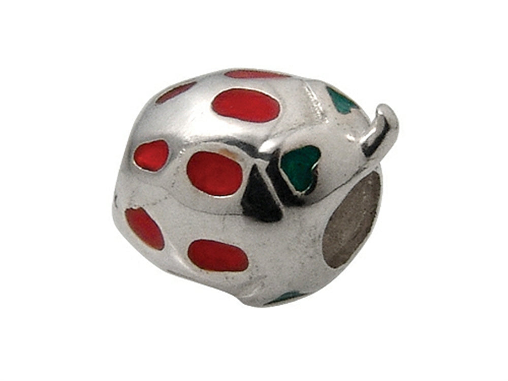 Zable Sterling Silver Strawberry with Red Enamel Bead / Charm