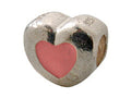 Zable Sterling Silver Pink Enamel Heart Bead / Charm