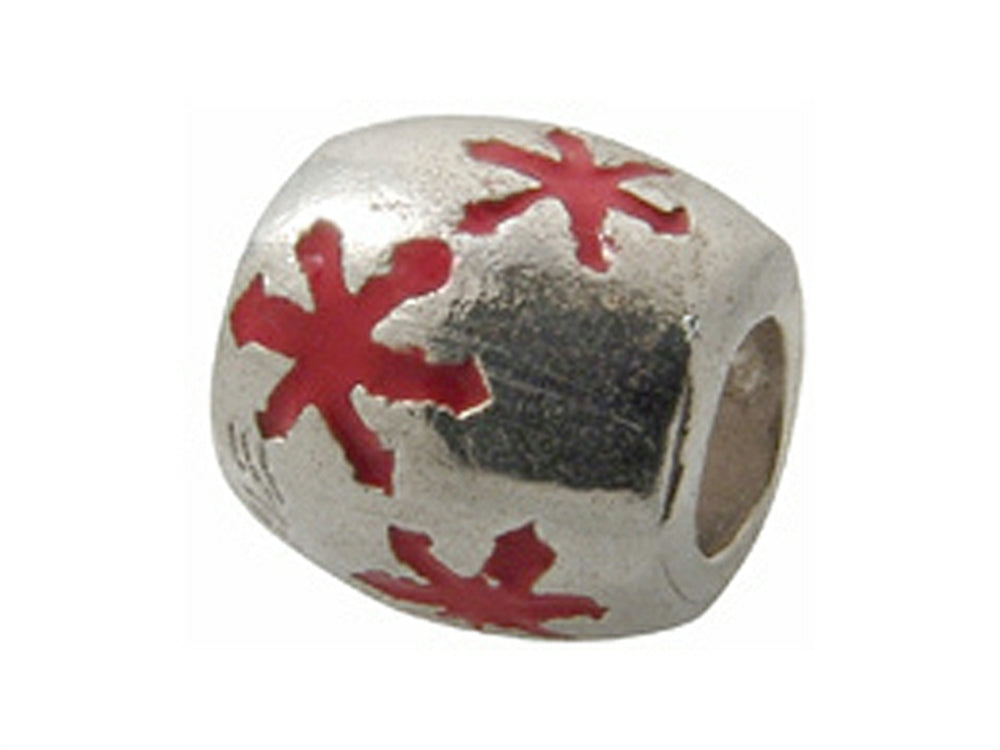 Zable Sterling Silver Red Enamel Stars Bead / Charm