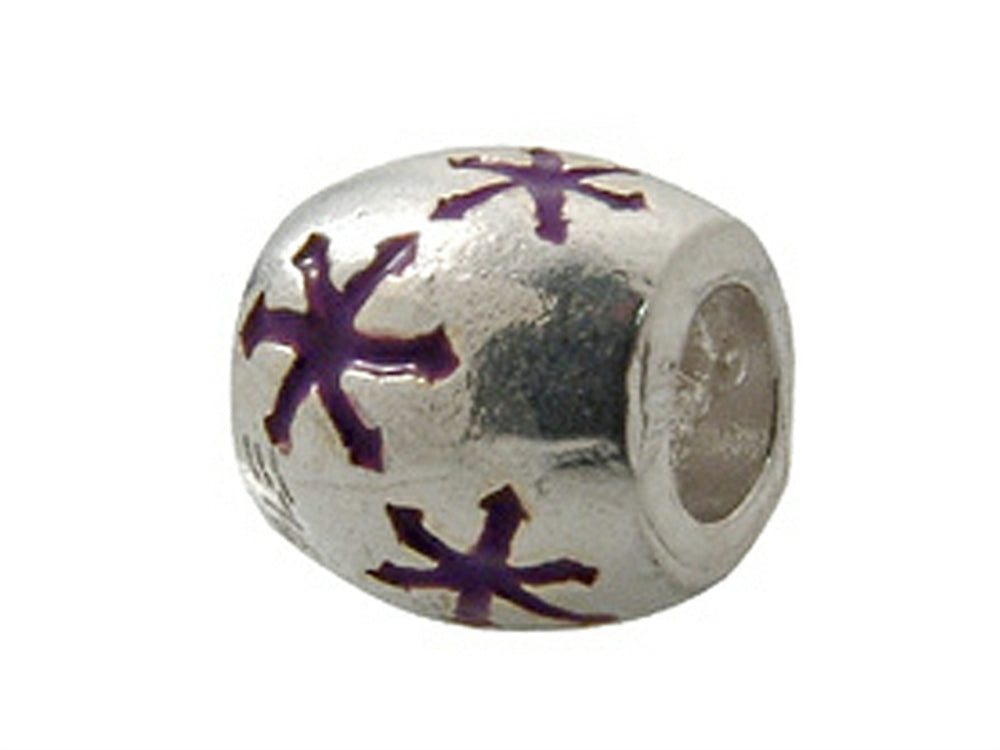 Zable Sterling Silver Purple Enamel Stars Bead / Charm