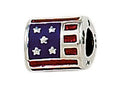 Zable Sterling Silver USA Enamel Flag Compatible Bead / Charm