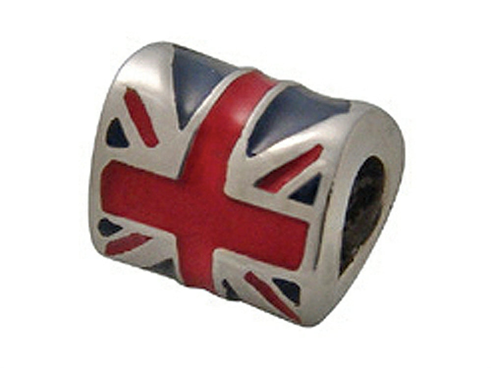 Zable Sterling Silver United Kingdom Enamel Flag Bead / Charm