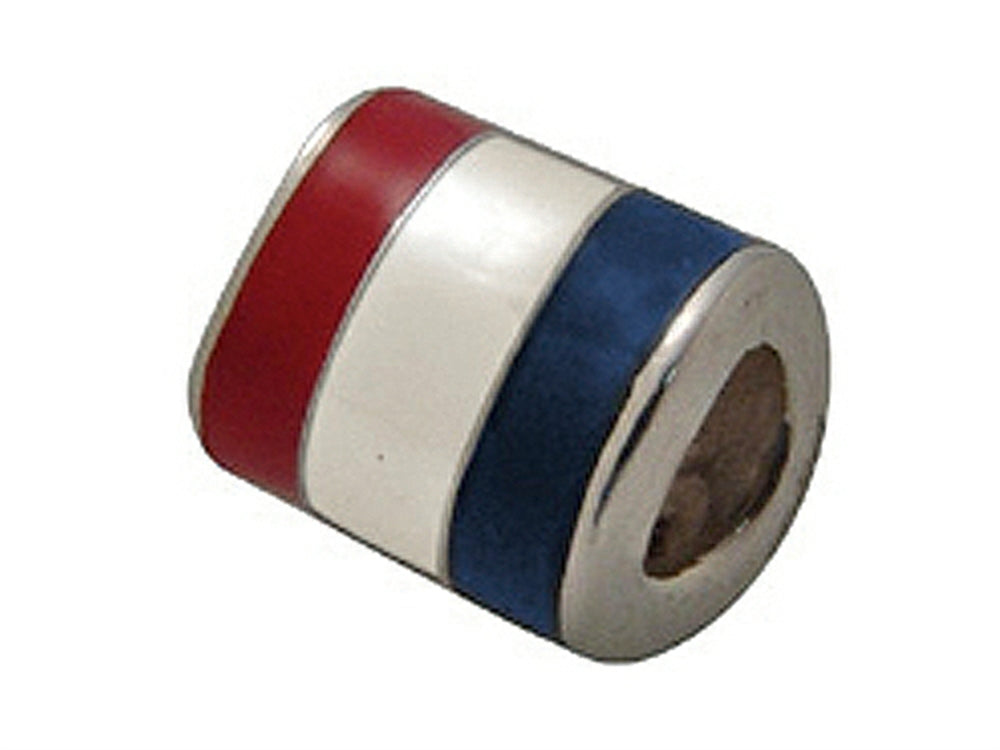 Zable Sterling Silver France Enamel Flag Bead / Charm