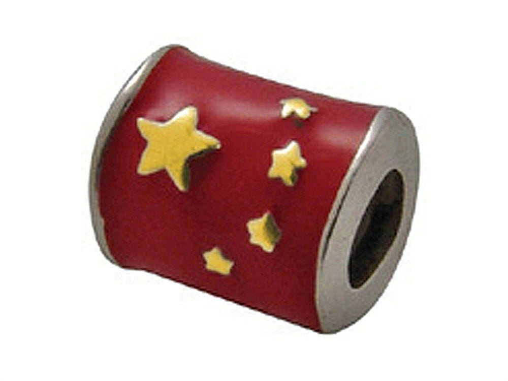 Zable Sterling Silver China Enamel Flag Bead / Charm