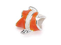 Zable Sterling Silver Clown Fish, Enameled Bead / Charm