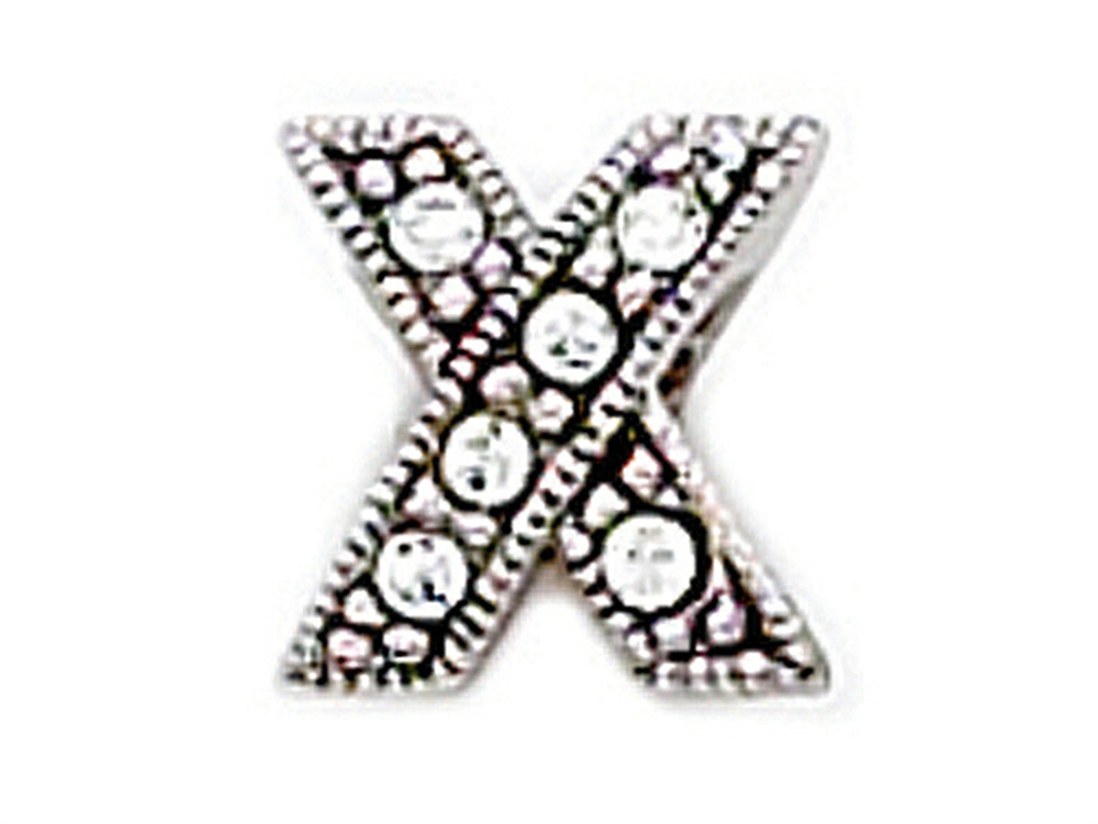 Zable Sterling Silver C.Z. X Bead / Charm