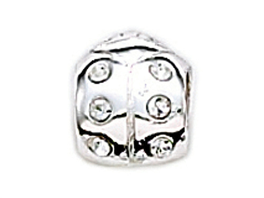 Zable™ Sterling Silver C.Z. Ladybug Bead / Charm