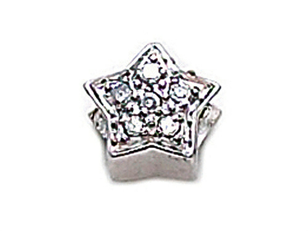 Zable Sterling Silver C.Z. Star Bead / Charm