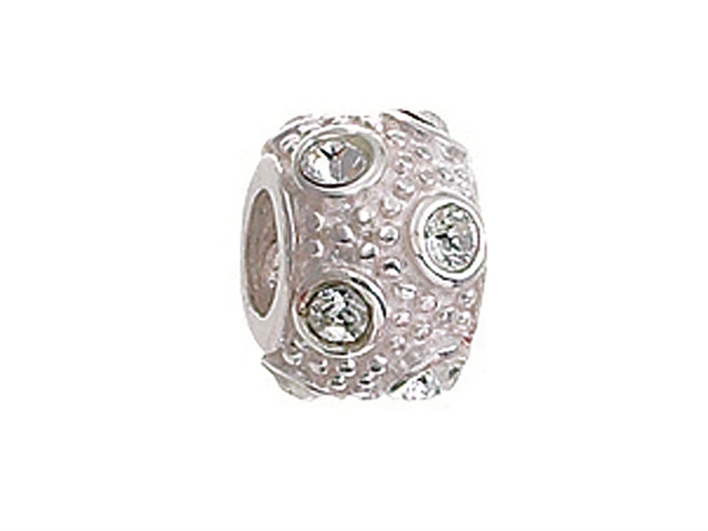Zable Sterling Silver April Crystal Ball Non-oxidized Bead / Charm