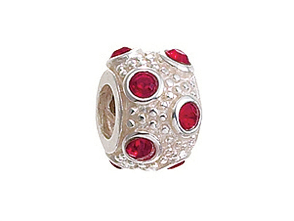 Zable Sterling Silver July Crystal Ball Non-oxidized Bead / Charm