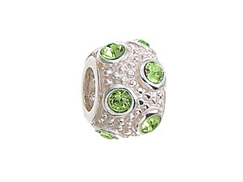 Zable Sterling Silver August Crystal Ball Non-oxidized Bead / Charm